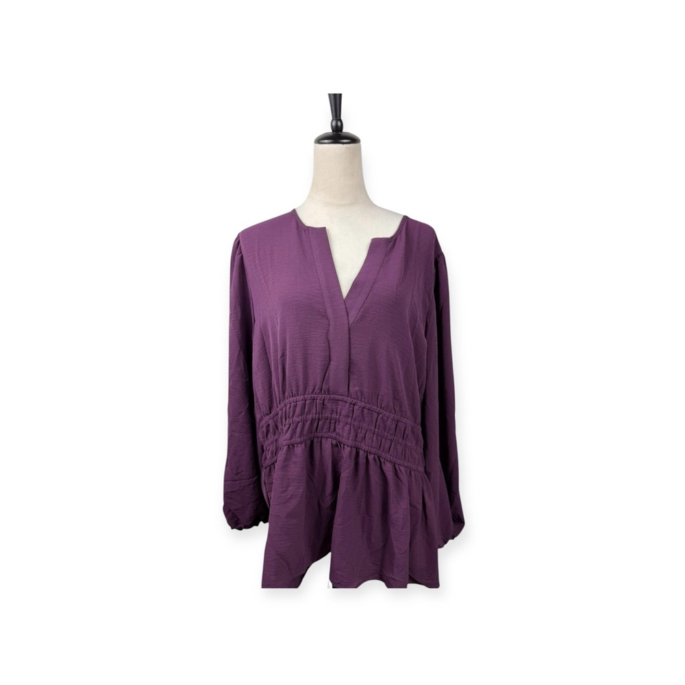 Torrid Deep Purple Blouse gathers at waist size 2-2X/18-20